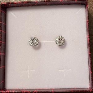 Round Solid 925 Silver Studs SettingsCubicZirconia. additional price for any gem